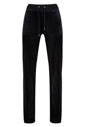 Del Ray Classic Velour Pocketed Bottoms - Black