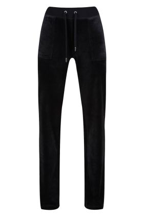 Del Ray Classic Velour Pocketed Bottoms - Black