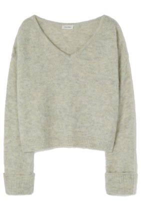 East V-Neck Jumper - Powder Snow Melange