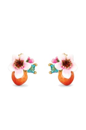 Flower & Apricot Post Earrings