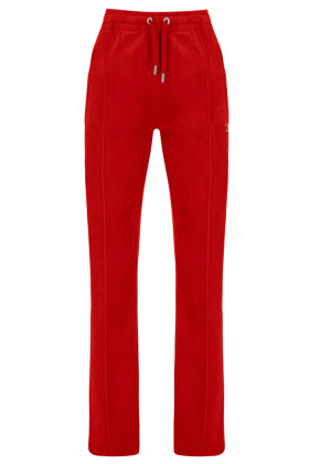 Tina Classic Velour Diamante Bottoms - Goji Berry