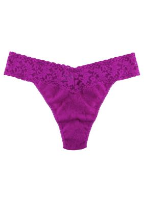 Signature Lace Original Rise Thong - Countess Pink