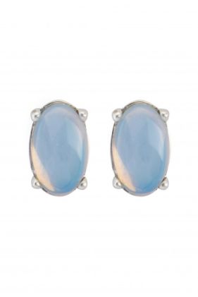 The Griff Earstuds with Opal - Silver Plated