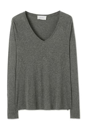 Jacksonville V-Neck Long Sleeve T-Shirt - Charcoal Melange