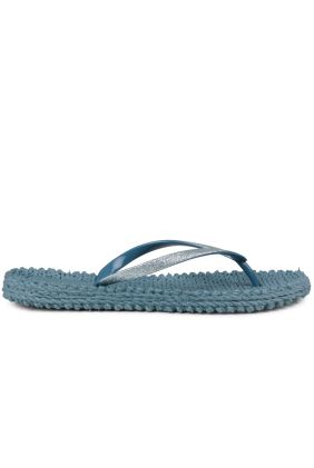 Cheerful Glitter Flip Flops - Lichen Blue