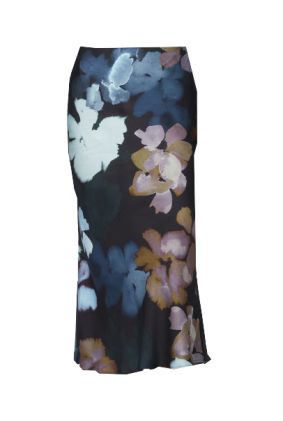 Marsh Marigold Satin Skirt - Navy