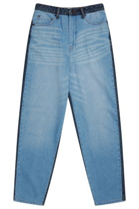 Aceto Two Tone Boyfriend Jeans - Blue