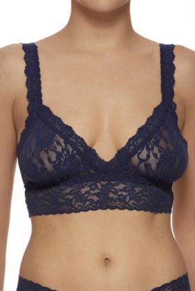 Signature Lace Crossover Bralette - Navy