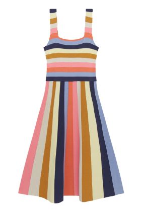 Striped Knitted Dress - Multicolour