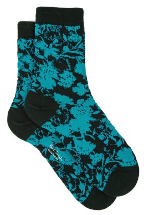 Rave Floral Socks - Dark Green