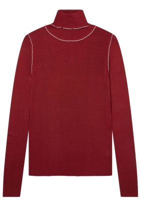 Roll Neck Sweater - Burgundy