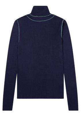 Roll Neck Sweater - Navy