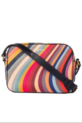 Swirl Print Leather Cross-Body Bag - Multicolour