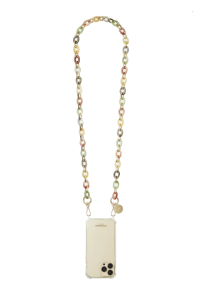 Cassy Chain 120cm Resin Gold Carabiners - Multicolour