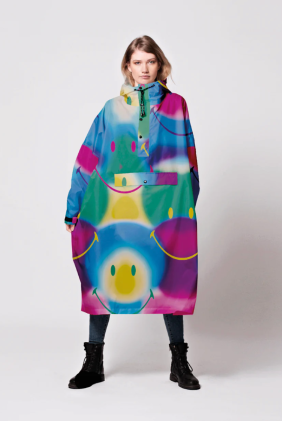 Rain Poncho - Rainbow Art x Smiley