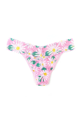 Printed Signature Lace Original Rise Thong - Hello Spring