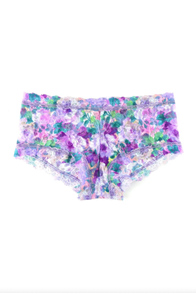 Printed Signature Lace Boyshort - Bathe in Petals