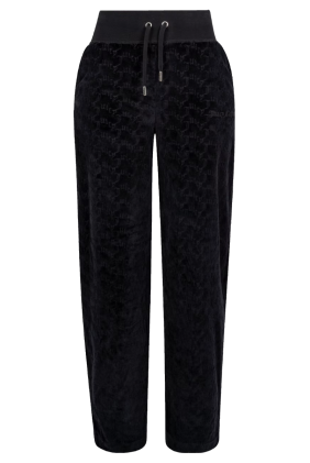 Bexley Classic Velour Wide Leg Bottoms - Black Monogram