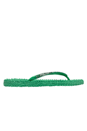 Cheerful Glitter Flip Flops - Fern Green