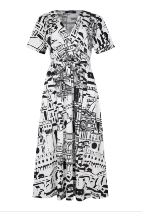 Papiro Fit & Flare Jersey Dress - Black