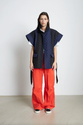 Mattam Quilted Waistcoat - Dark Striped