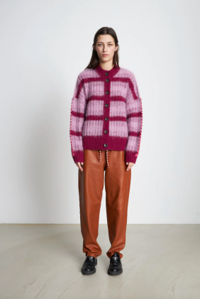 Helen Wool Mix Cardigan - Pink