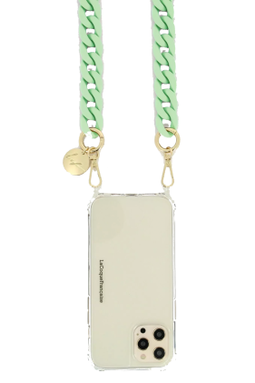 Sarah Chain 120cm Resin Gold Carabiners - Matte Pastel Green