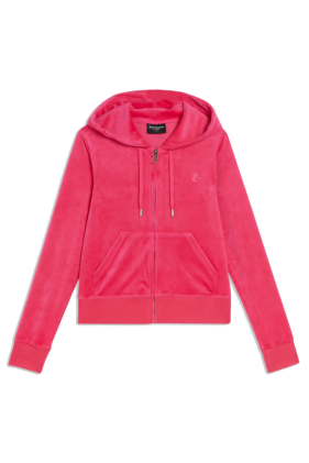 Robertson Classic Velour Hoodie - Pink Glo