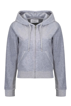 Robertson Classic Velour Hoodie - Silver Marl