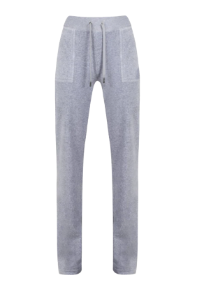 Del Ray Classic Velour Pocketed Bottoms - Silver Marl