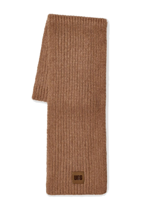 Chunky Rib Knit Scarf - Camel