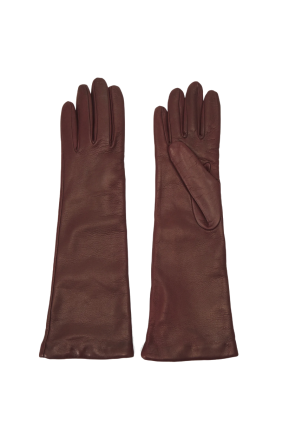 Senape Nappa Leather Gloves - Bordeaux