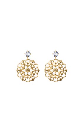 Andrea Earrings - Gold/Light Sapphire