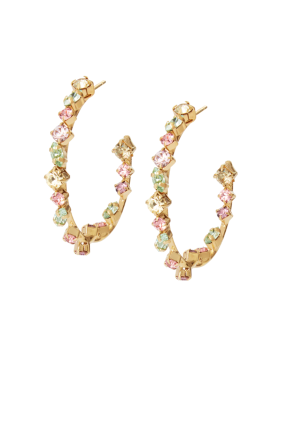 Antonia Loop Earrings - Gold/Summer Combo