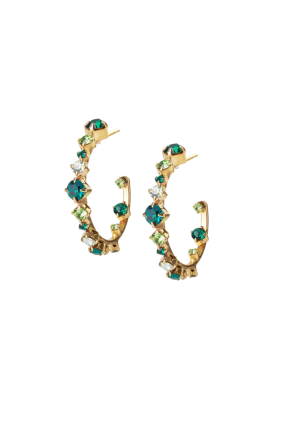Mini Antonia Earrings - Gold/Green Combo