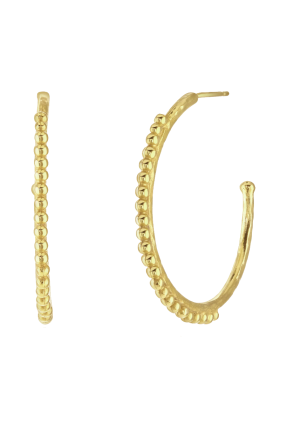 Large Skinny Bobble Hoops - Gold