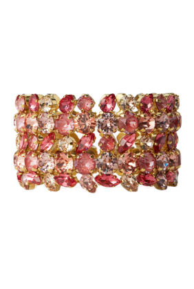 Multi Cuff Bracelet - Gold/Mulberry Red Combo
