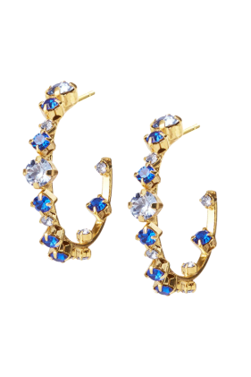 Mini Antonia Earrings - Gold/Blue Combo