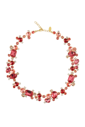 Noora Necklace - Gold/Mulberry Red Combo