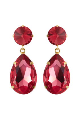 Perfect Drop Earrings - Gold/Mulberry Red