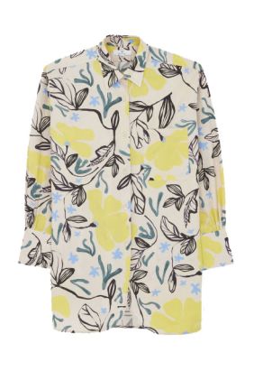 Sea Floral Print Shirt - Yellow