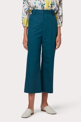 Cropped Trousers - Teal
