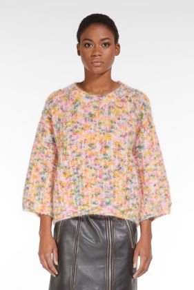 Tessile Fisherman's Rib Cropped Sweater - Pink