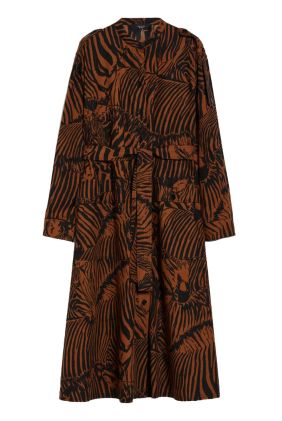 Unione Cotton Poplin Dress - Brown Zebra