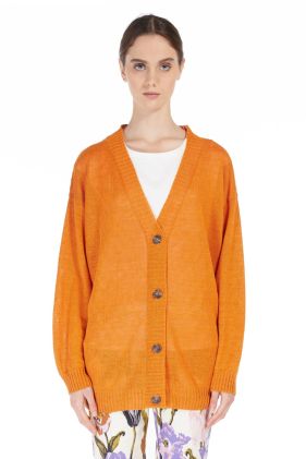 Undici Linen Cardigan - Orange
