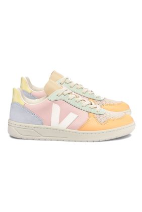 V-10 Leather Trainers - Petale White Mulitco