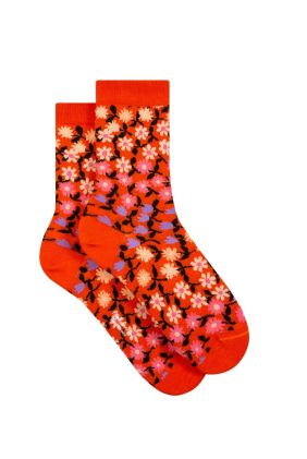 Ditsy Floral Socks - Orange
