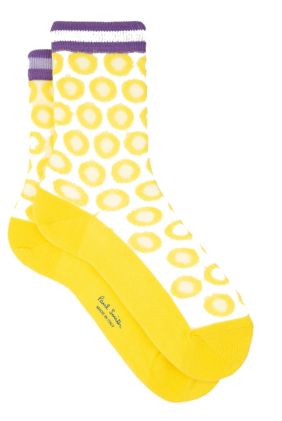 Bella Sheer Glow Polka Dot Socks - Yellow