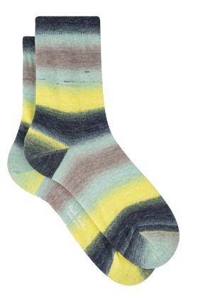 Lime Stripe Cotton-Blend Socks - Green