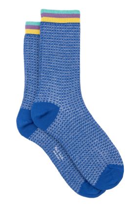 Fifi Cotton-Blend Glitter Socks - Cobalt Blue